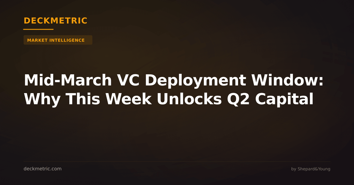 Mid-March VC Deployment Window: Why This Week Unlocks Q2 Capital