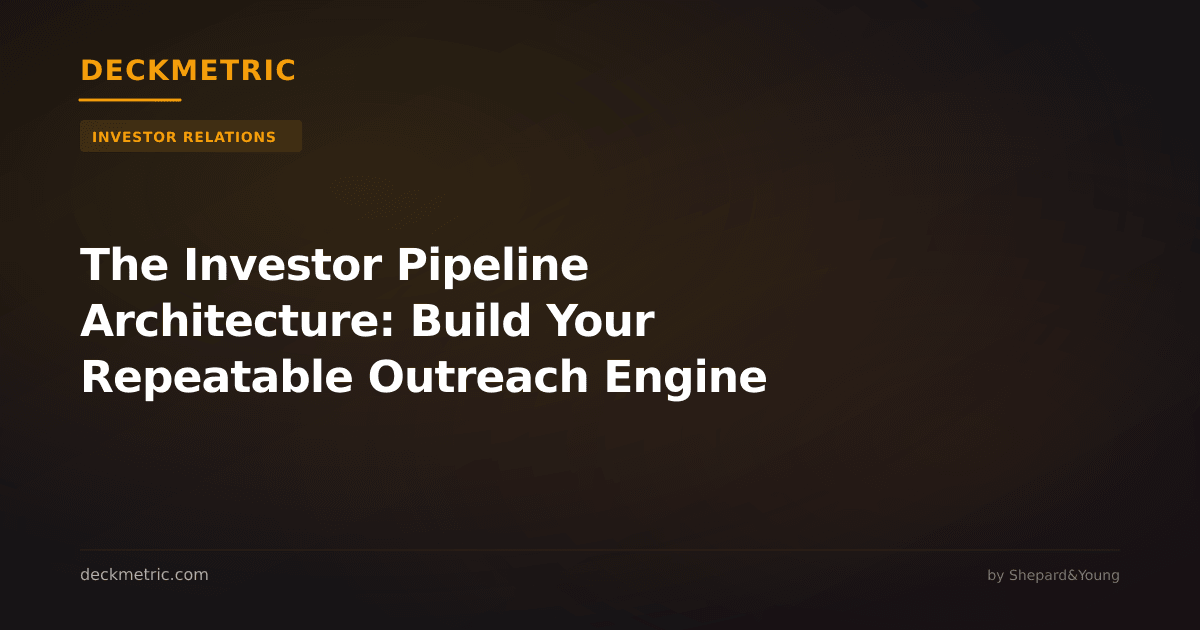 The Investor Pipeline Architecture: Build Your Repeatable Outreach Engine
