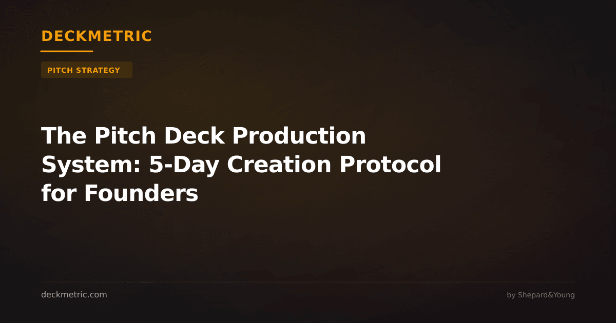 The Pitch Deck Production System: 5-Day Creation Protocol for Founders